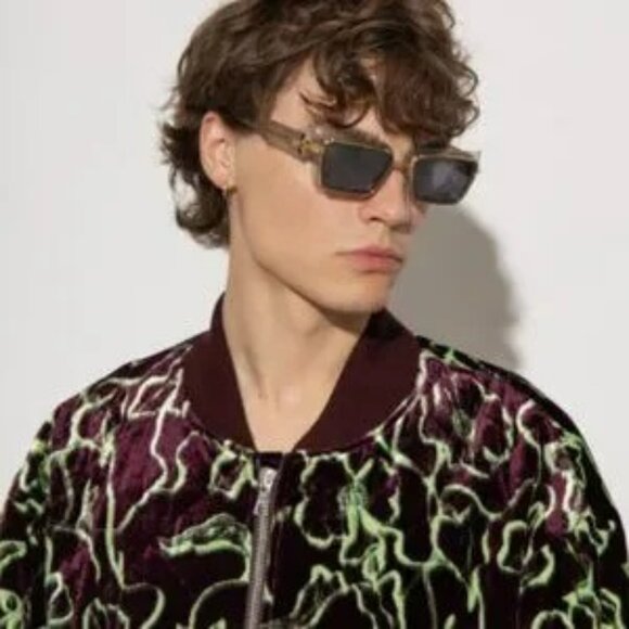 Balmain Men Sunglasses Titanium Grey Crystal Gold Rectangle ADMIRABLE BPS-130B-5 - Picture 4 of 12